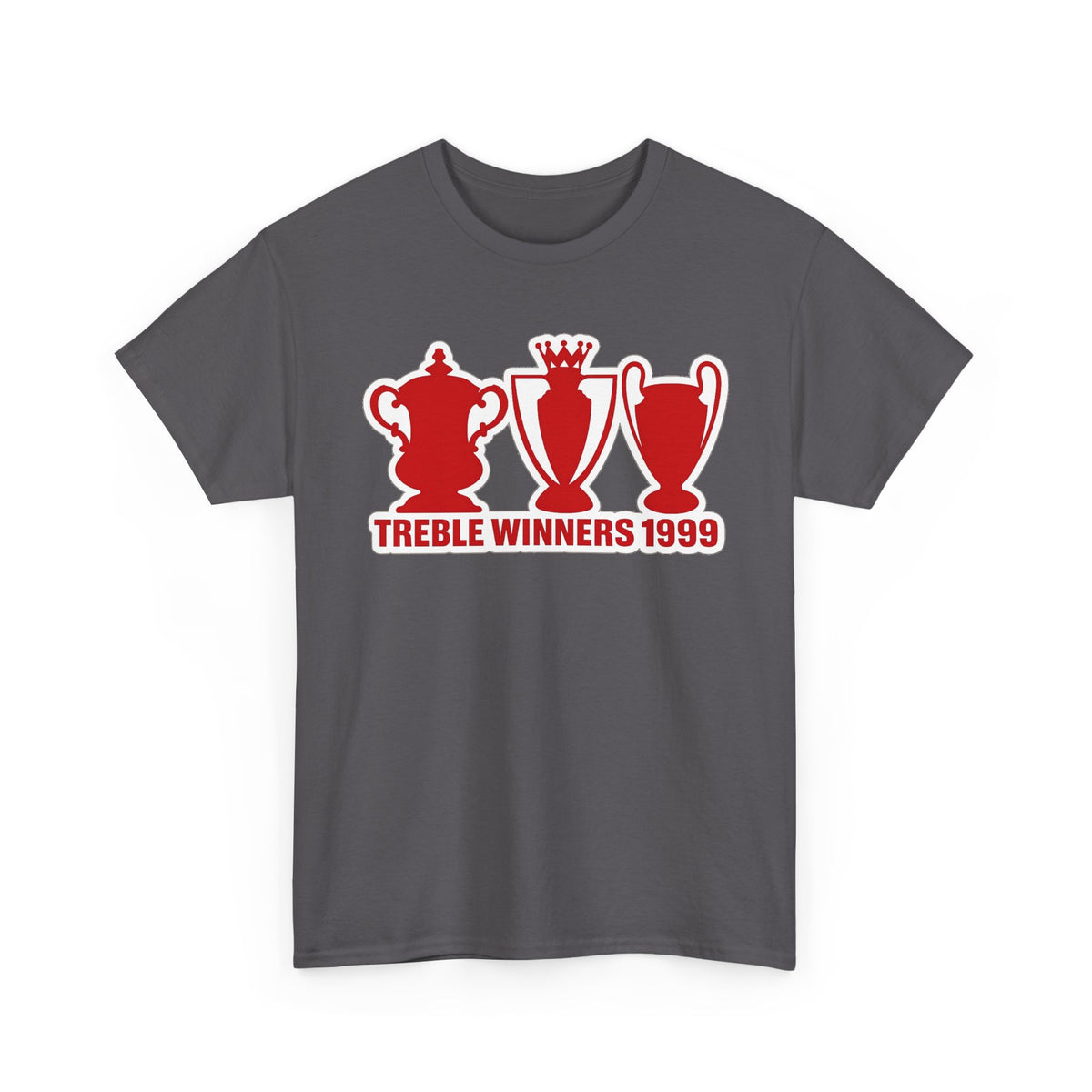 Manchester United Treble Winners 1999 Trophy Graphic Cotton T-Shirt