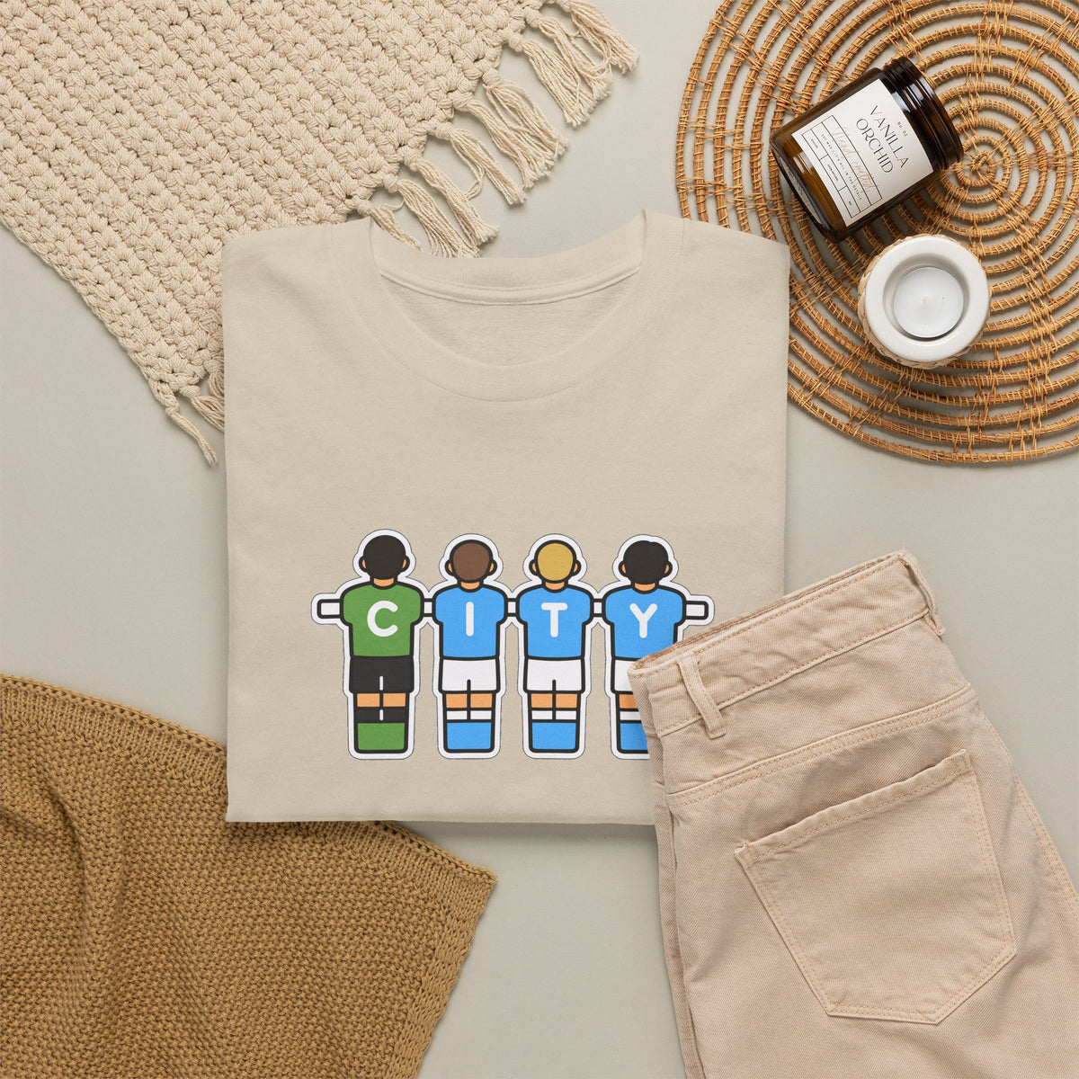 City Soccer Team Tee — Retro Foosball Players Graphic T-Shirt