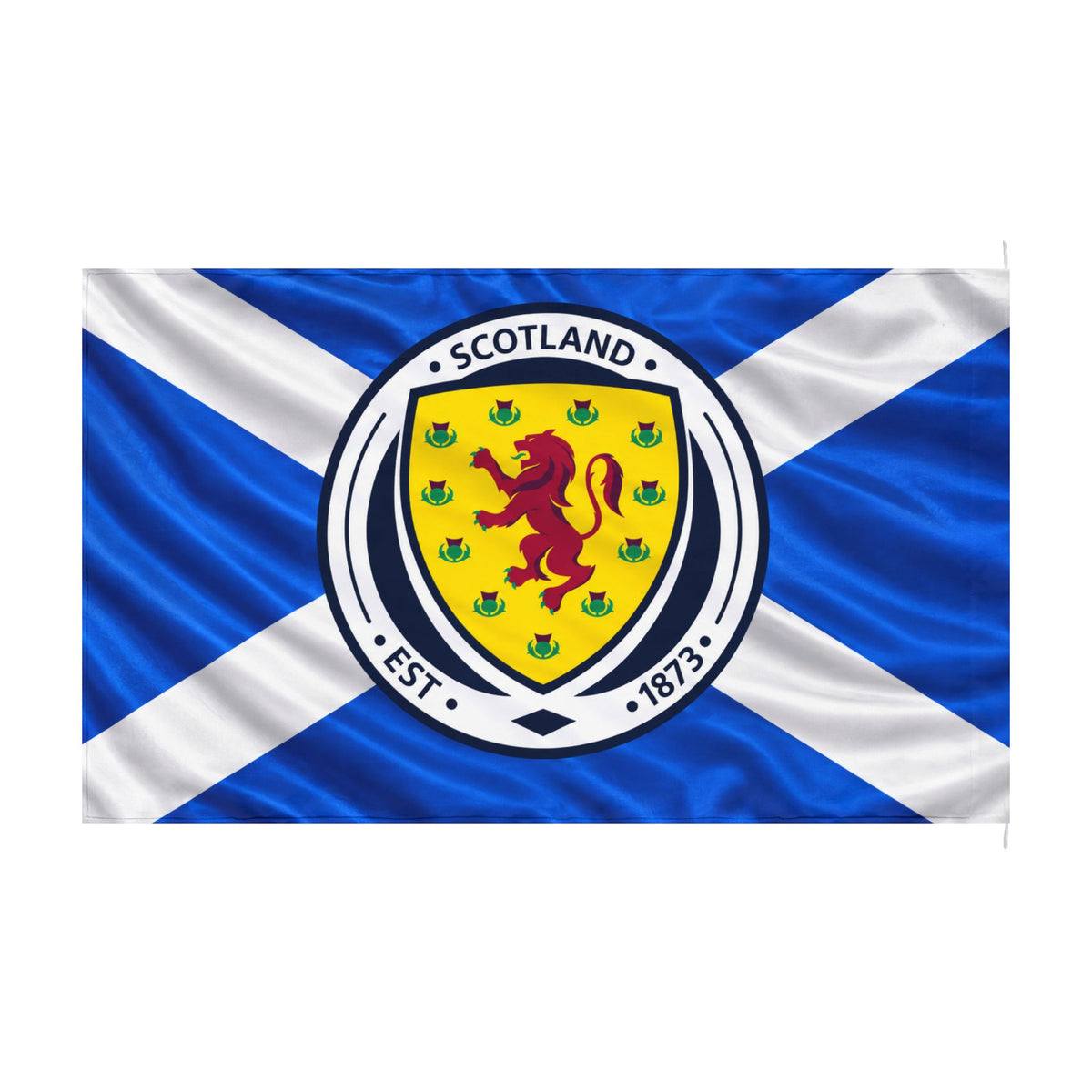Scotland Double-Sided Flag with Crest – Scottish Saltire Banner (Est. 1873)