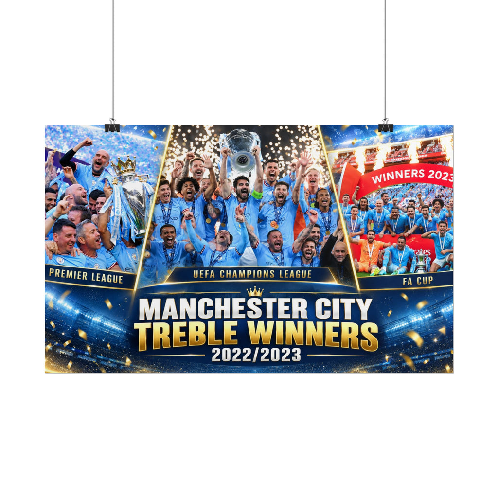 Manchester City Treble Winners 2022/2023 Poster