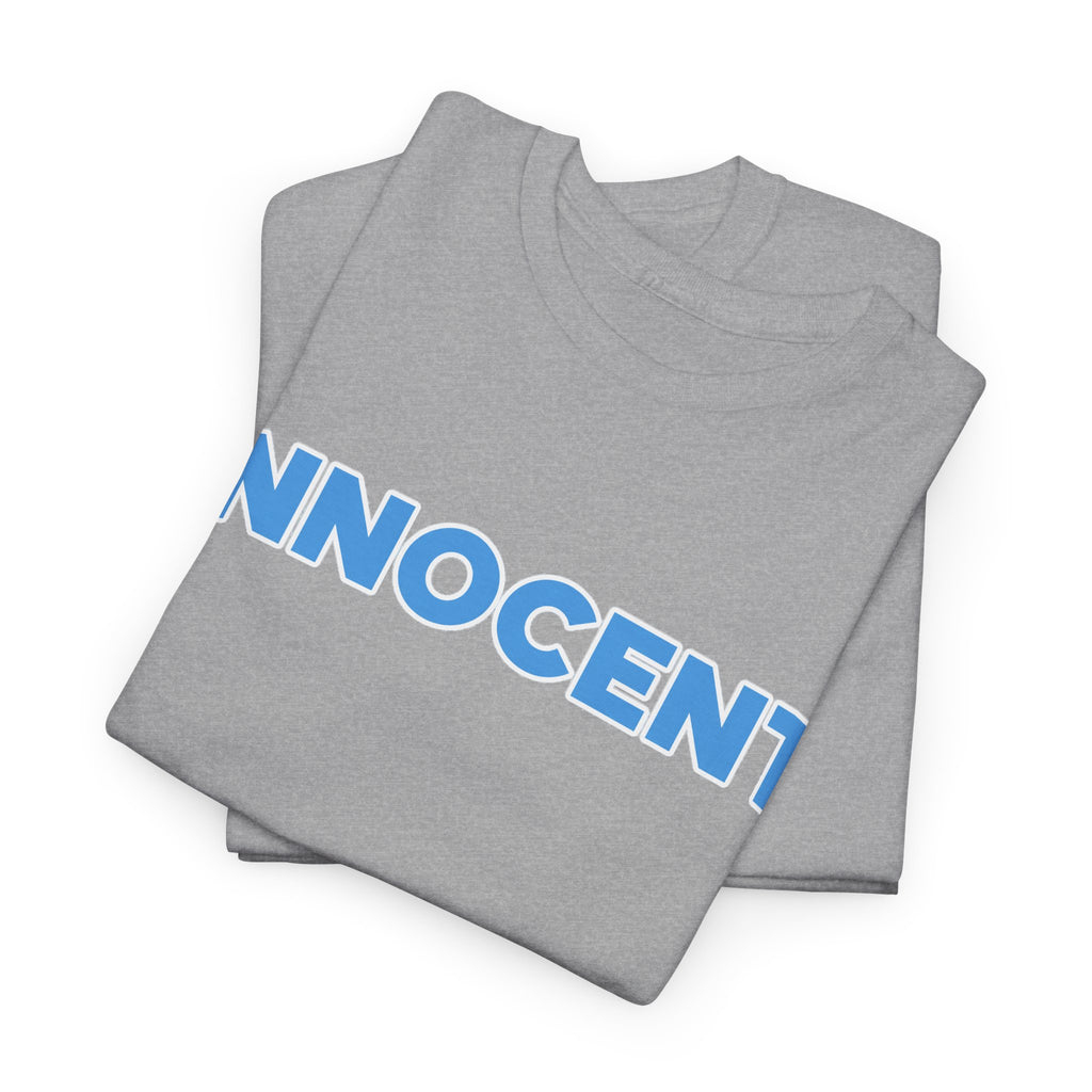 Innocent Graphic Tee — Bold Blue Statement Cotton T-Shirt