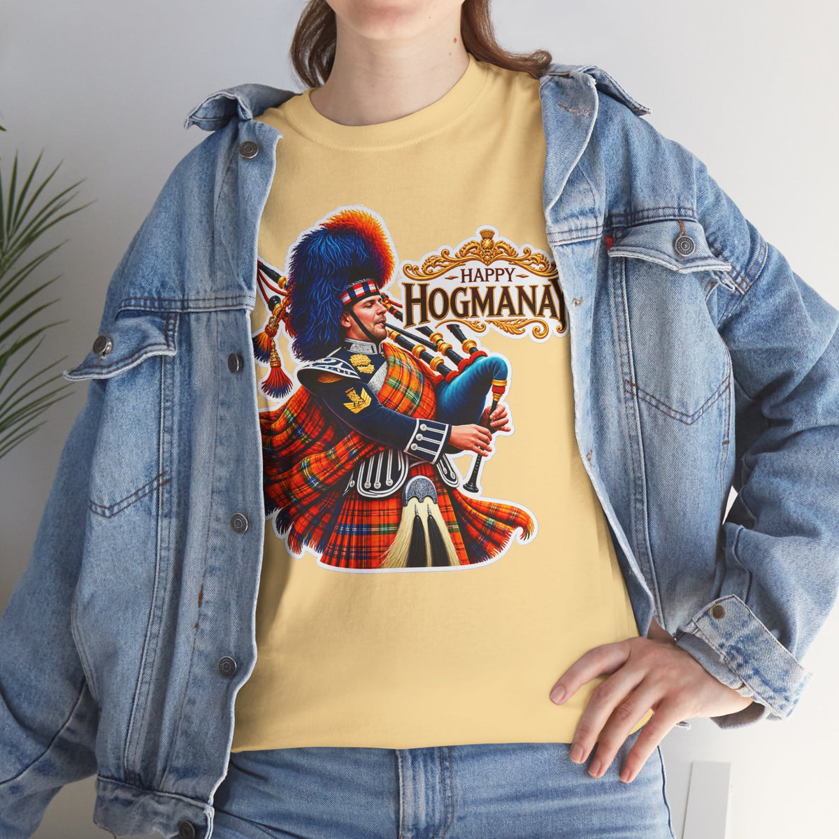 Hogmanay Bagpiper T‑Shirt — Happy Hogmanay Scottish New Year Tee