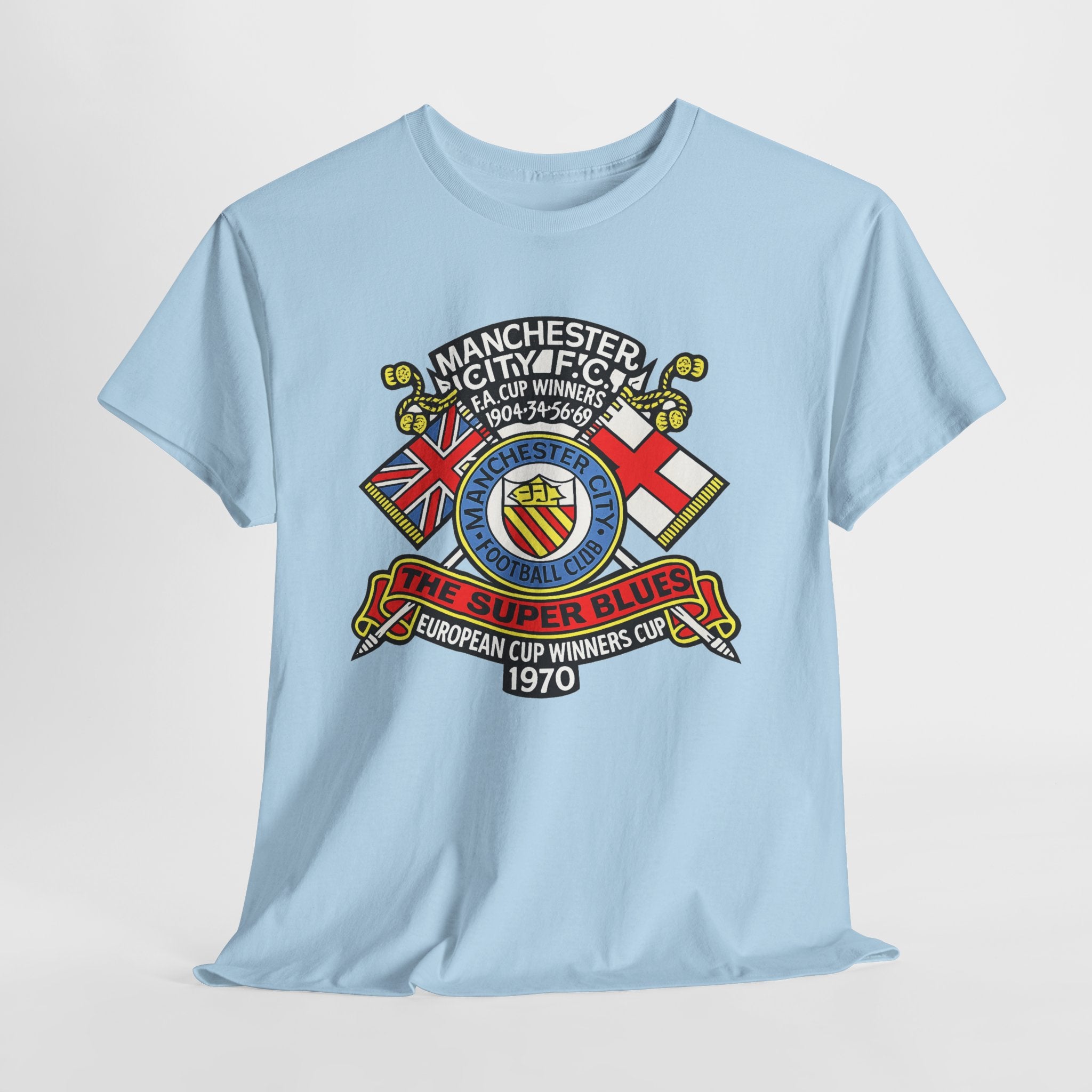 Manchester City Vintage Crest Tee — 'The Super Blues' 1970 European Cup Winners