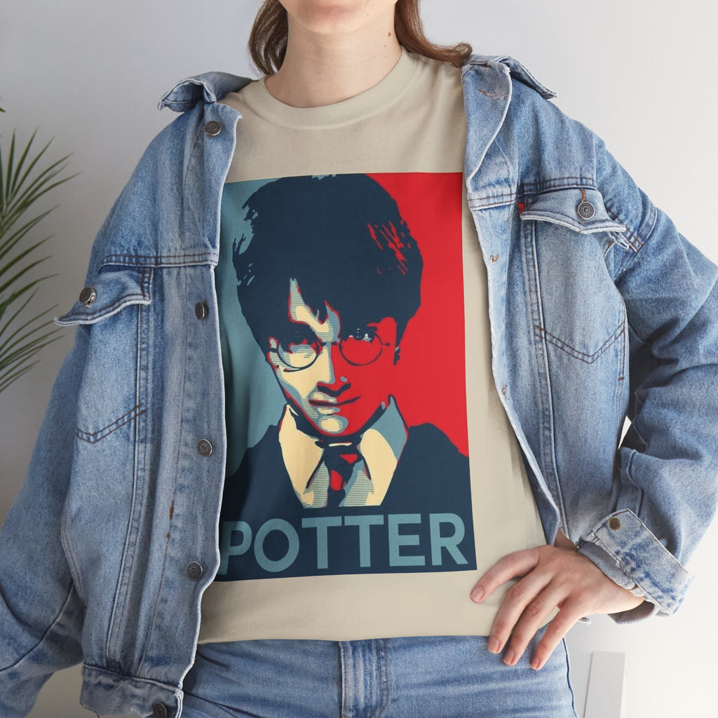 Harry Potter Inspired Vintage Wizard Portrait Cotton T‑Shirt — 'Potter' Graphic Tee