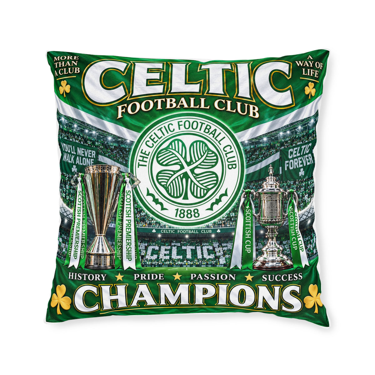 Celtic Football Club Champions Square Pillow