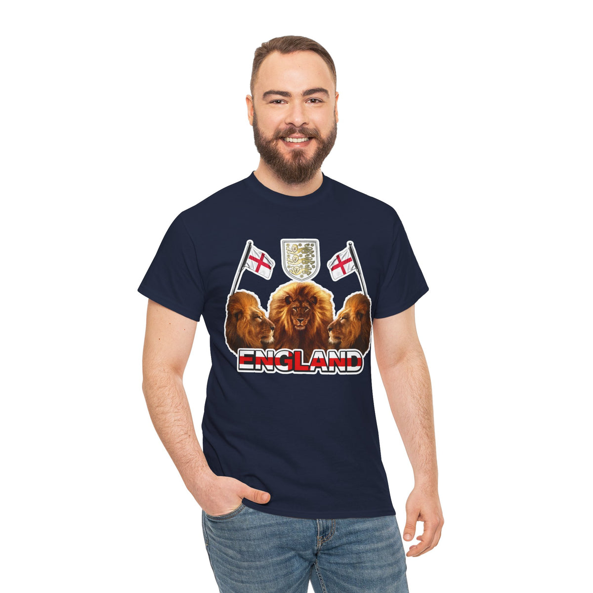 England 3 Lions Cotton Crest T-Shirt