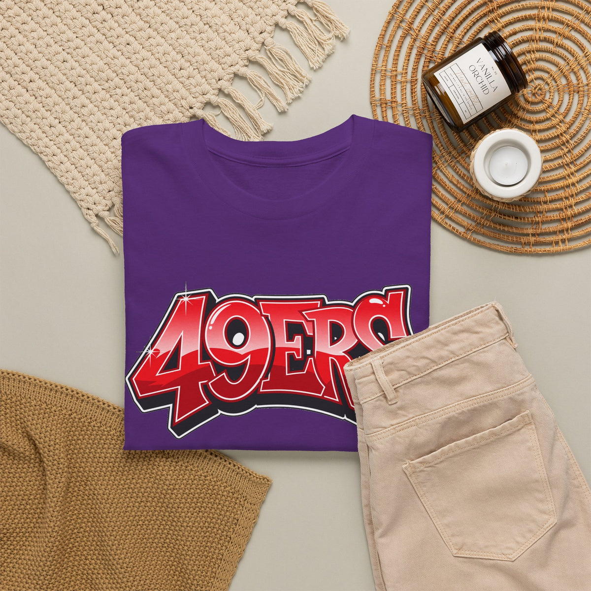 T-Shirt — '49ERS' Red Graffiti Sports Logo Tee