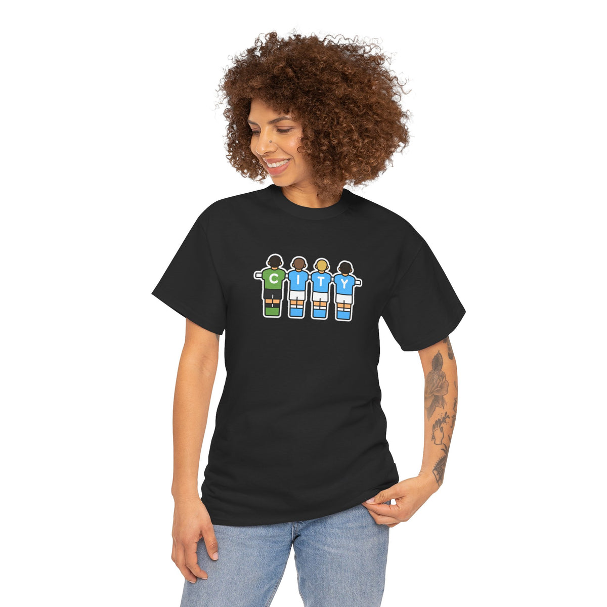 City Soccer Team Tee — Retro Foosball Players Graphic T-Shirt