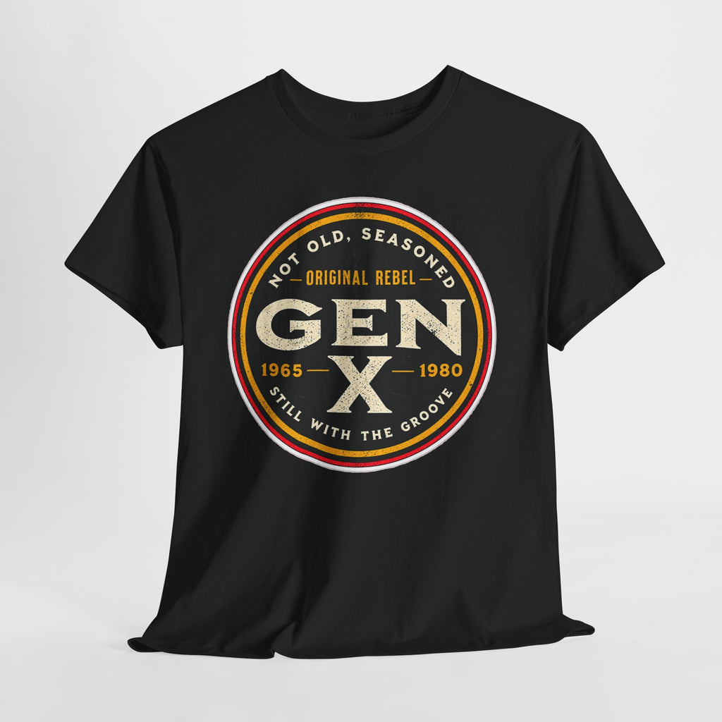 Gen X Tee - 'Not Old, Seasoned' Vintage Rebel Graphic T-Shirt (1965-1980)
