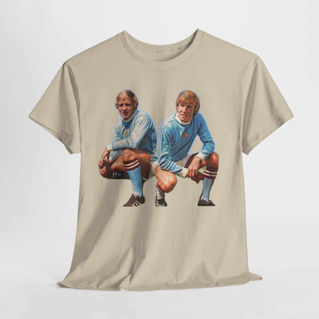 Franny Lee and Colin Bell Manchester City Retro Soccer Players T‑Shirt — Vintage Football Graphic Tee