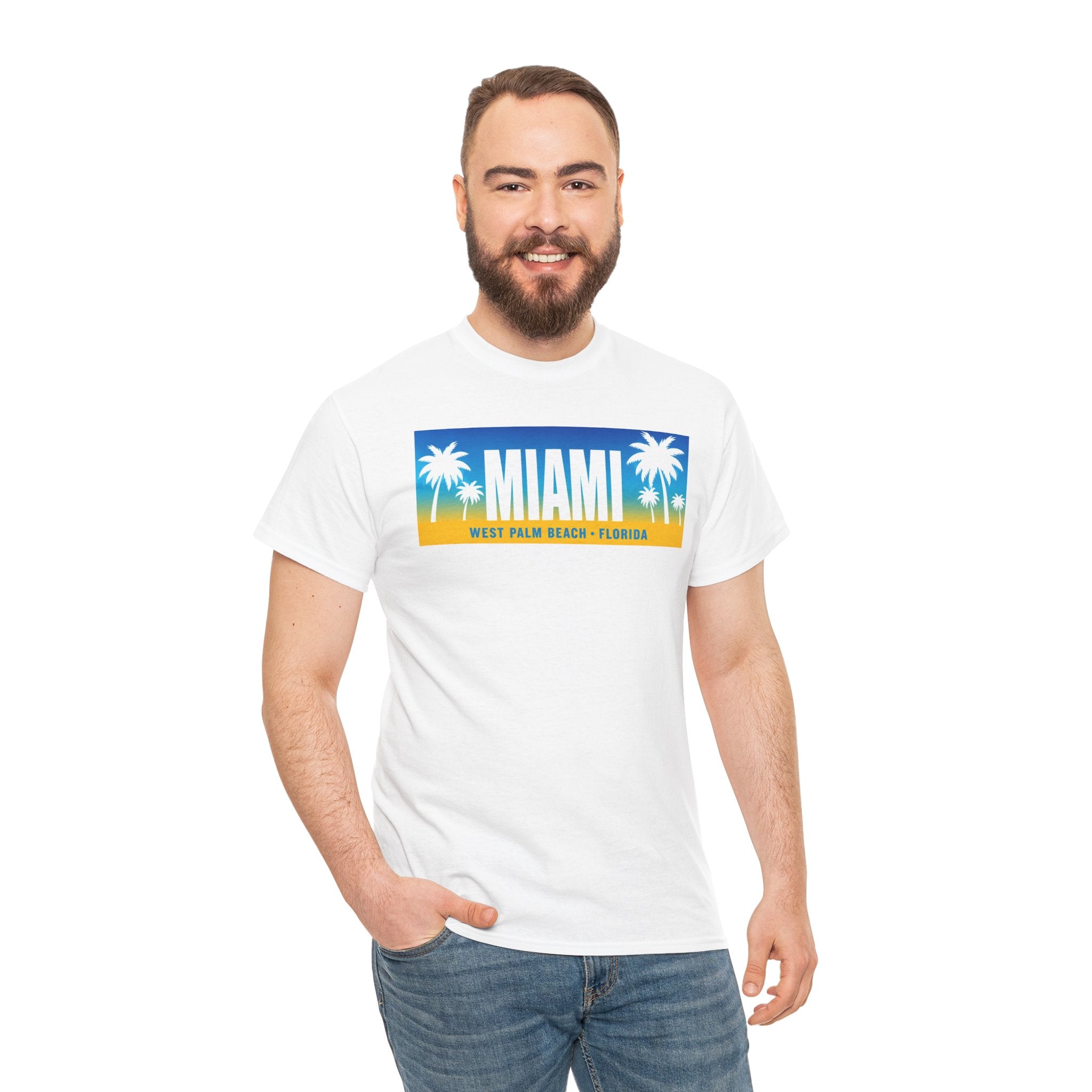 Miami West Palm Beach Vintage Tee — "MIAMI" Beach Palm Trees T‑Shirt