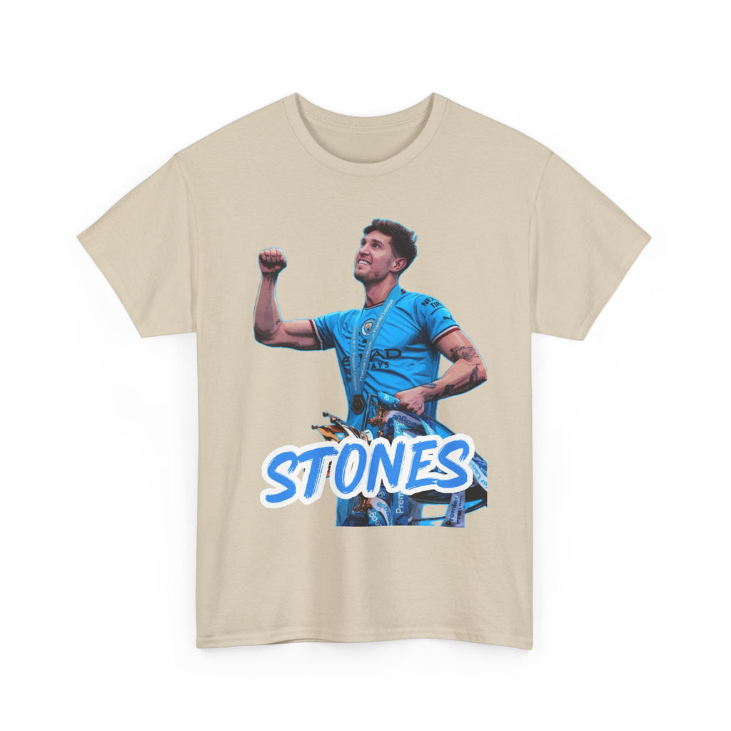 John Stones Manchester City Soccer Fan Tee — Blue Player Graphic T-Shirt