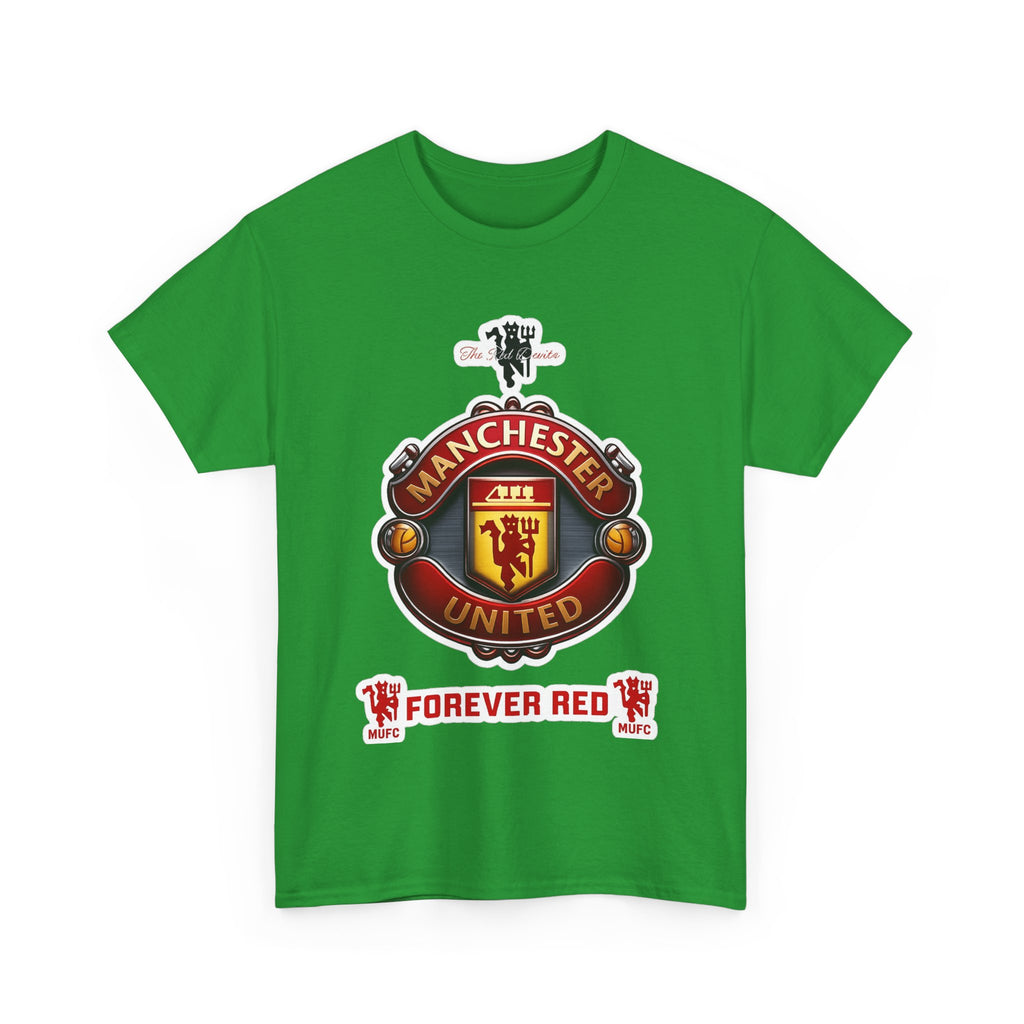 Manchester United Inspired Football Crest Tee — "Forever Red" Supporter Shirt