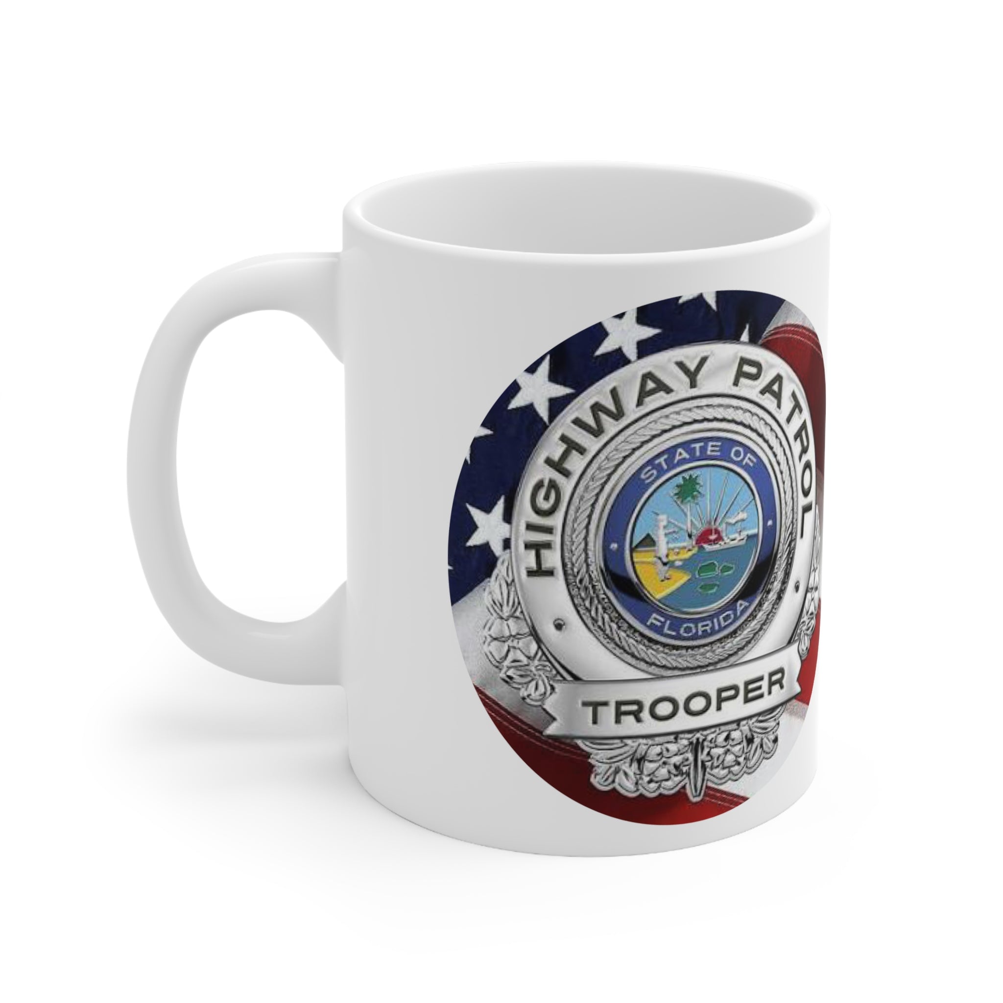 Highway Patrol Trooper Badge Coffee Mug – Florida Flag Ceramic 11oz/15oz