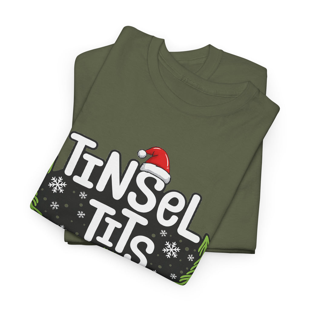 T-Shirt — "Tinsel Tits" Funny Christmas Wreath Holiday Tee
