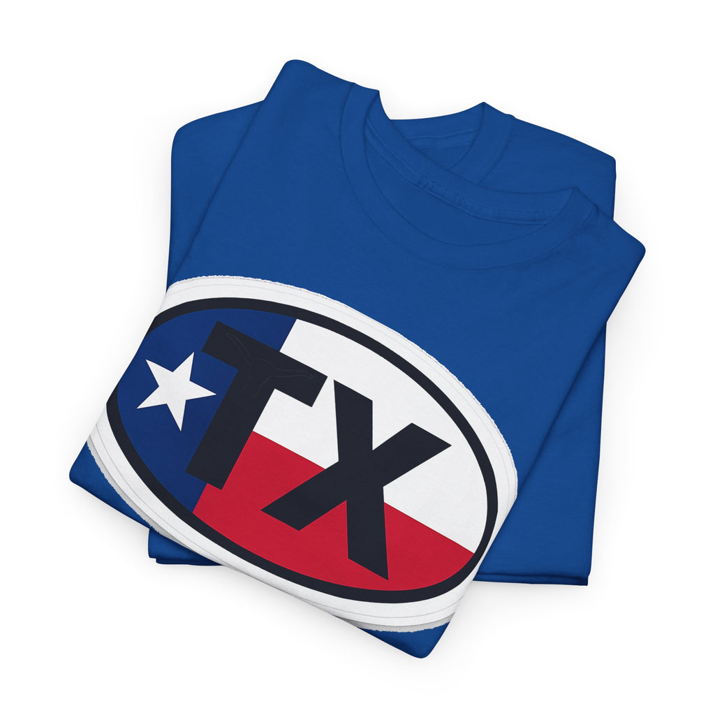 Texas Flag TX Oval T-Shirt — Patriotic Lone Star Tee