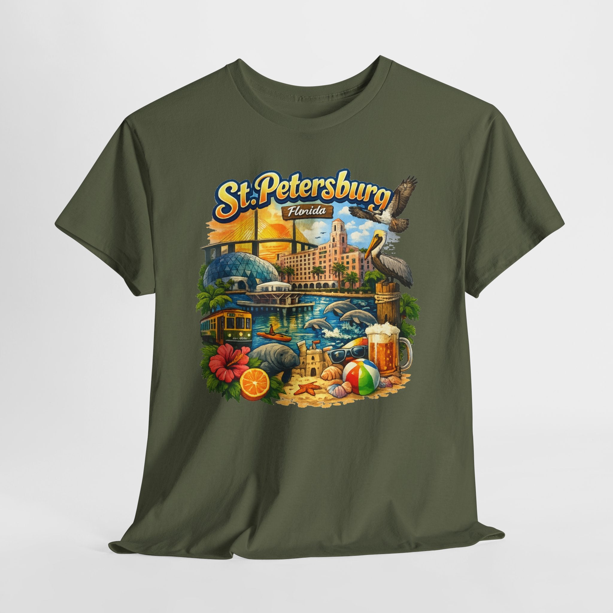 St. Petersburg Florida Retro Beach Scene T-Shirt