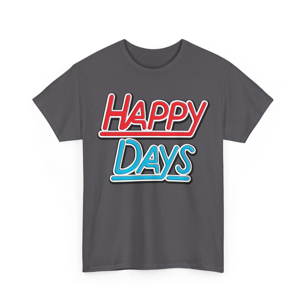 Happy Days T-Shirt — Retro Red & Blue Inspired Graphic Cotton T-shirt