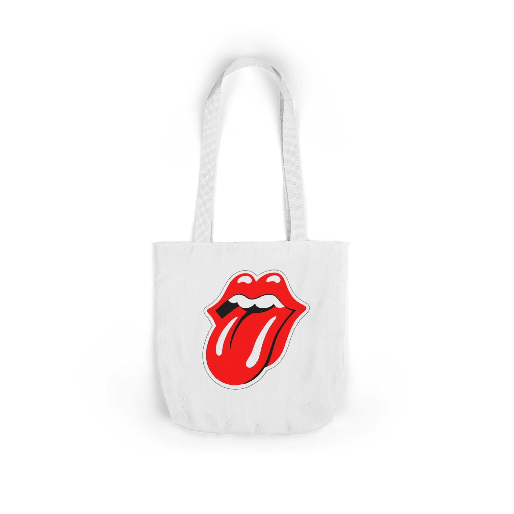 Rock & Roll Tongue Canvas Tote Bag — Retro Lip Graphic