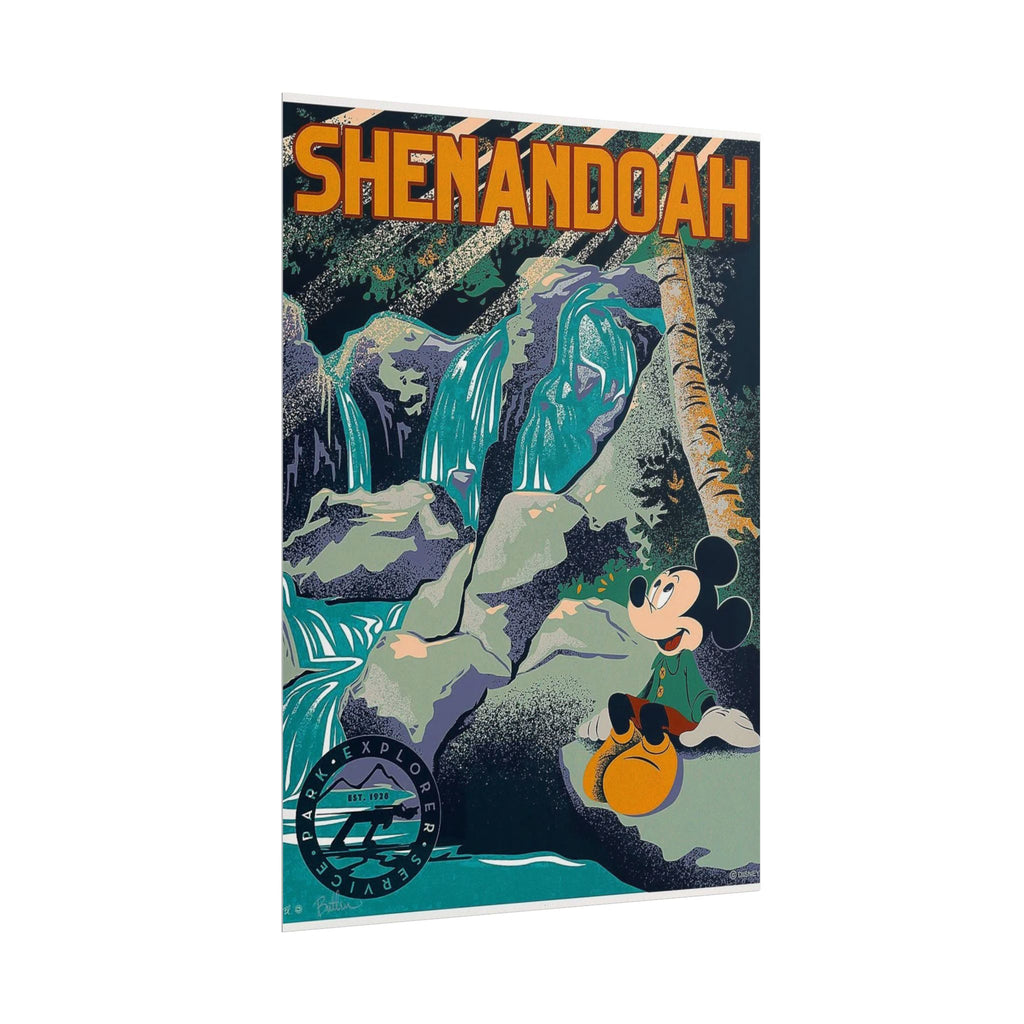Shenandoah Vintage Mickey Mouse Travel Poster - Rolled Wall Poster