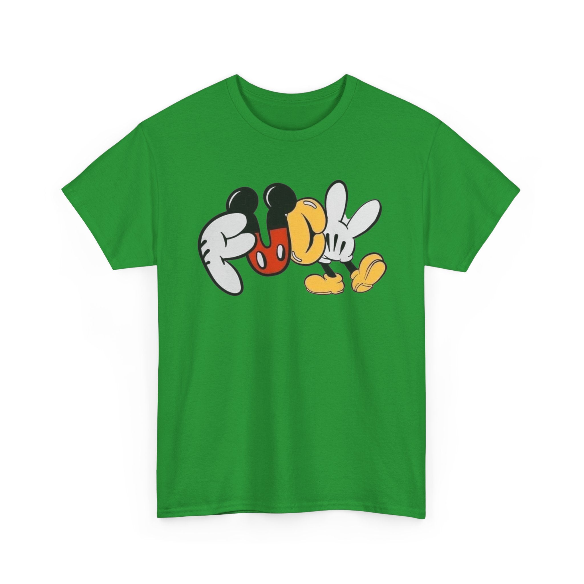 F**K Disney Graphic Tee — Playful Cartoon Hands & Shoes Design