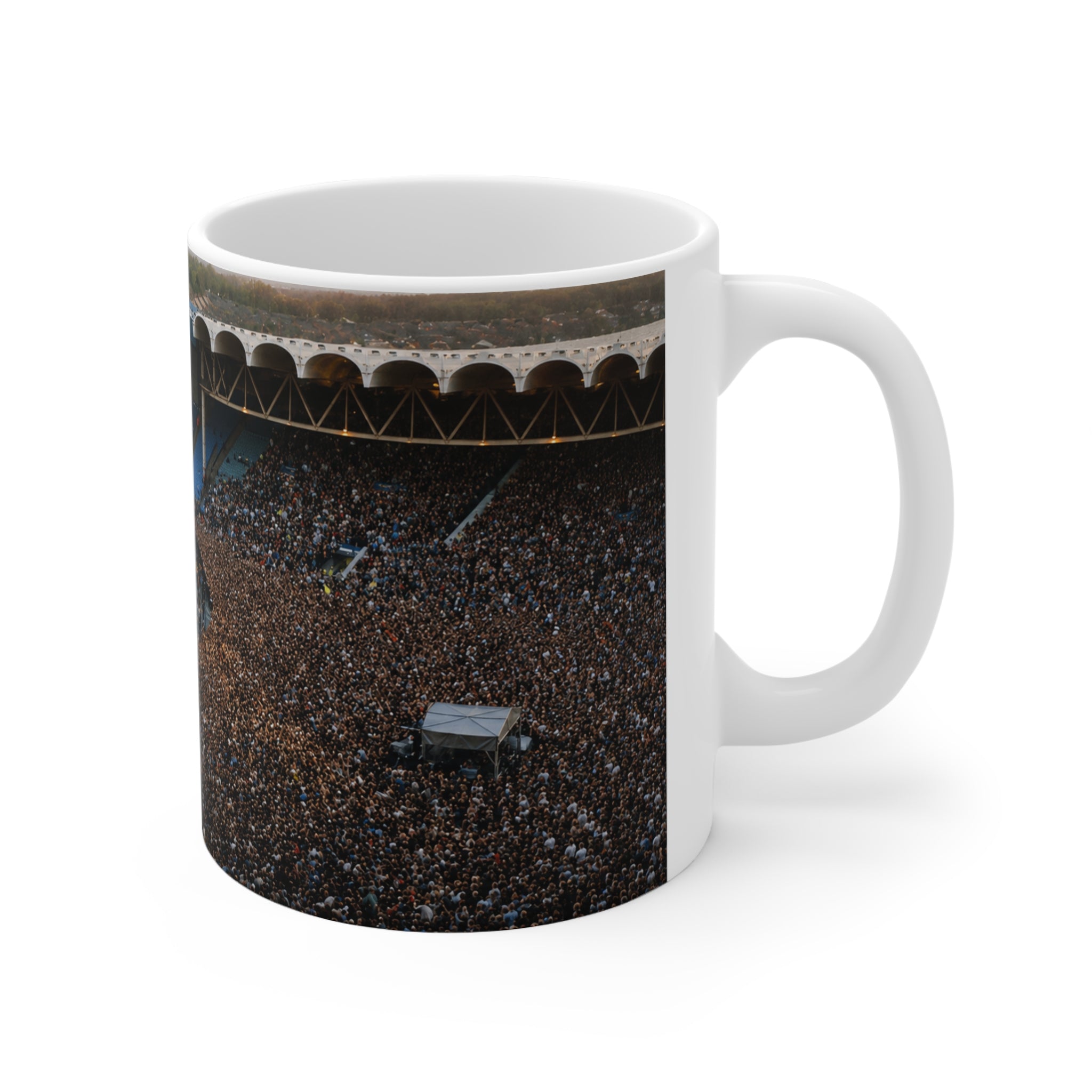 Oasis at Maine Road Concert Crowd Ceramic Mug — Live Stadium Photo Coffee Cup (11oz & 15oz)