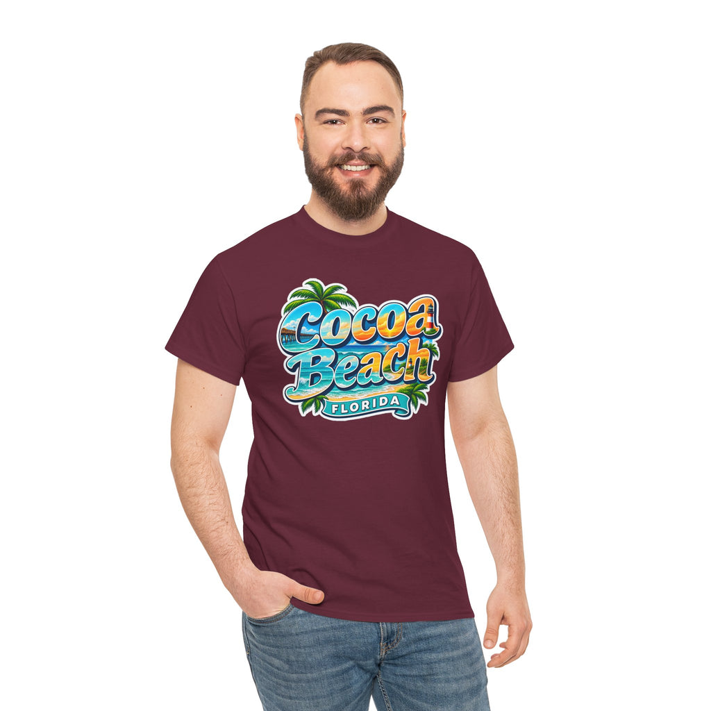 Cocoa Beach Florida Vintage Surf Cotton T-Shirt