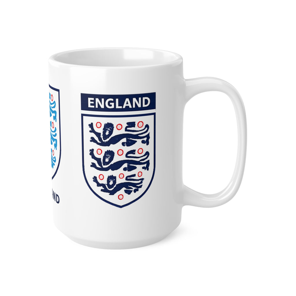 England Three Lions Ceramic Coffee Mug — 11oz & 15oz Football Fan Gift