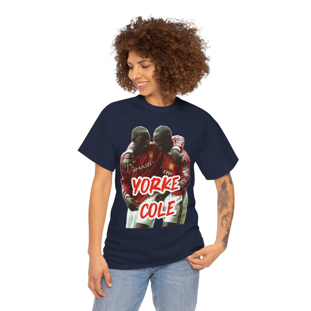 Yorke & Cole Manchester United Soccer Legends Graphic Tee — 'Yorke Cole' Retro Football Shirt