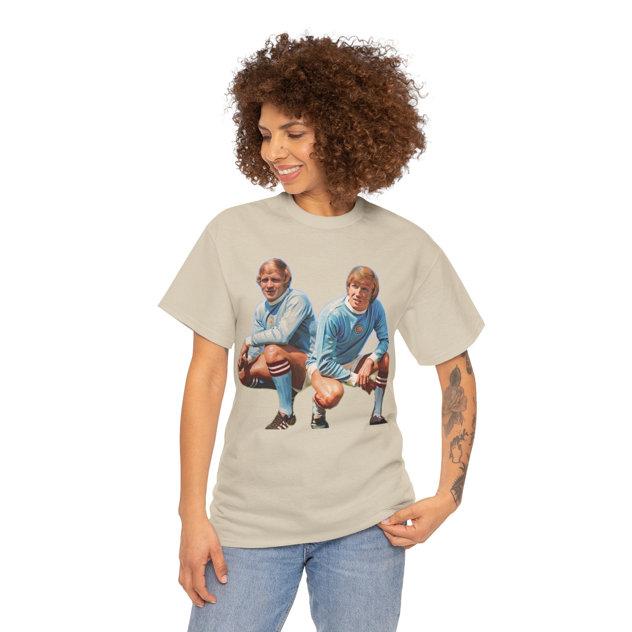 Franny Lee and Colin Bell Manchester City Retro Soccer Players T‑Shirt — Vintage Football Graphic Tee