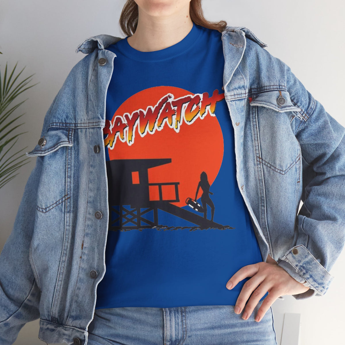 Baywatch Lifeguard Sunset Cotton T-Shirt