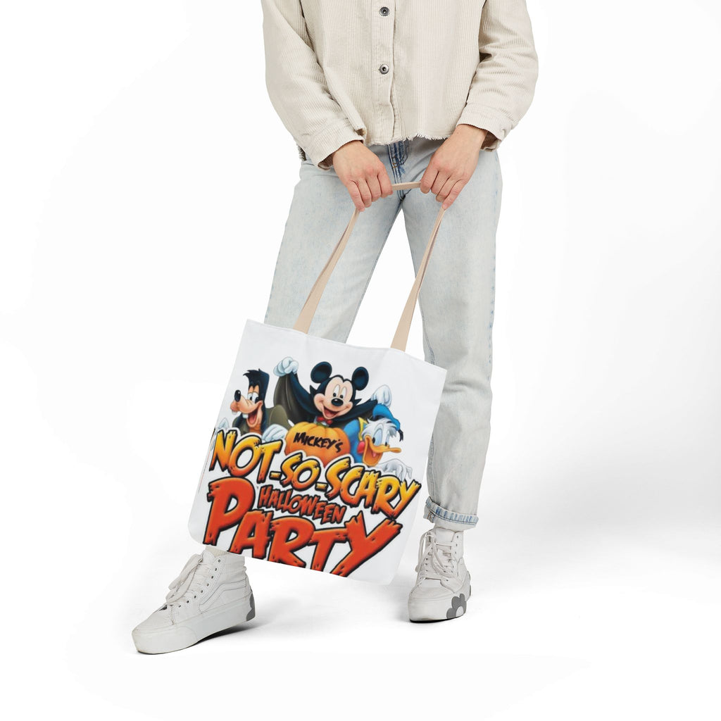 Halloween Party Canvas Tote Bag — "Not-So-Scary Halloween Party" Graphic