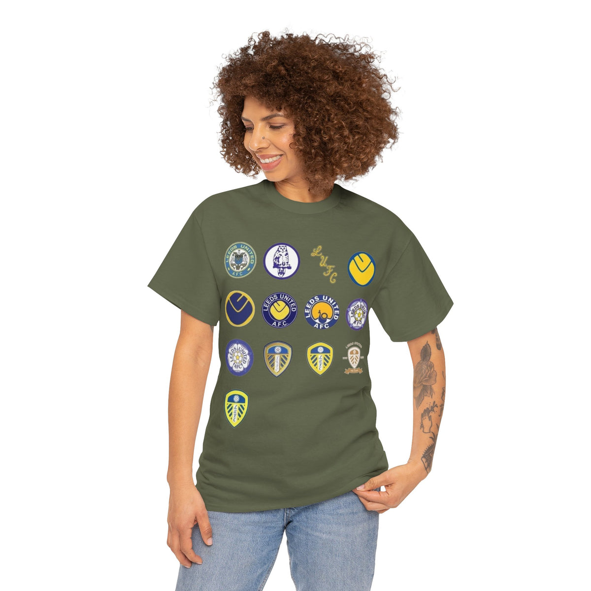 Leeds United Retro Crest Cotton T-Shirt — Vintage Football Club Emblem Tee
