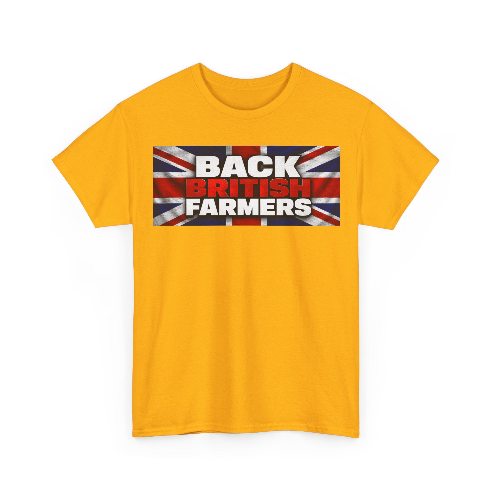Back British Farmers T-Shirt — Union Jack Support Tee for UK Farmers