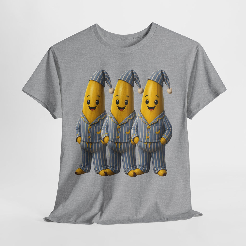 Bananas in Pyjamas – Three Smiling Bananas in Striped Pajamas Graphic T-Shirt