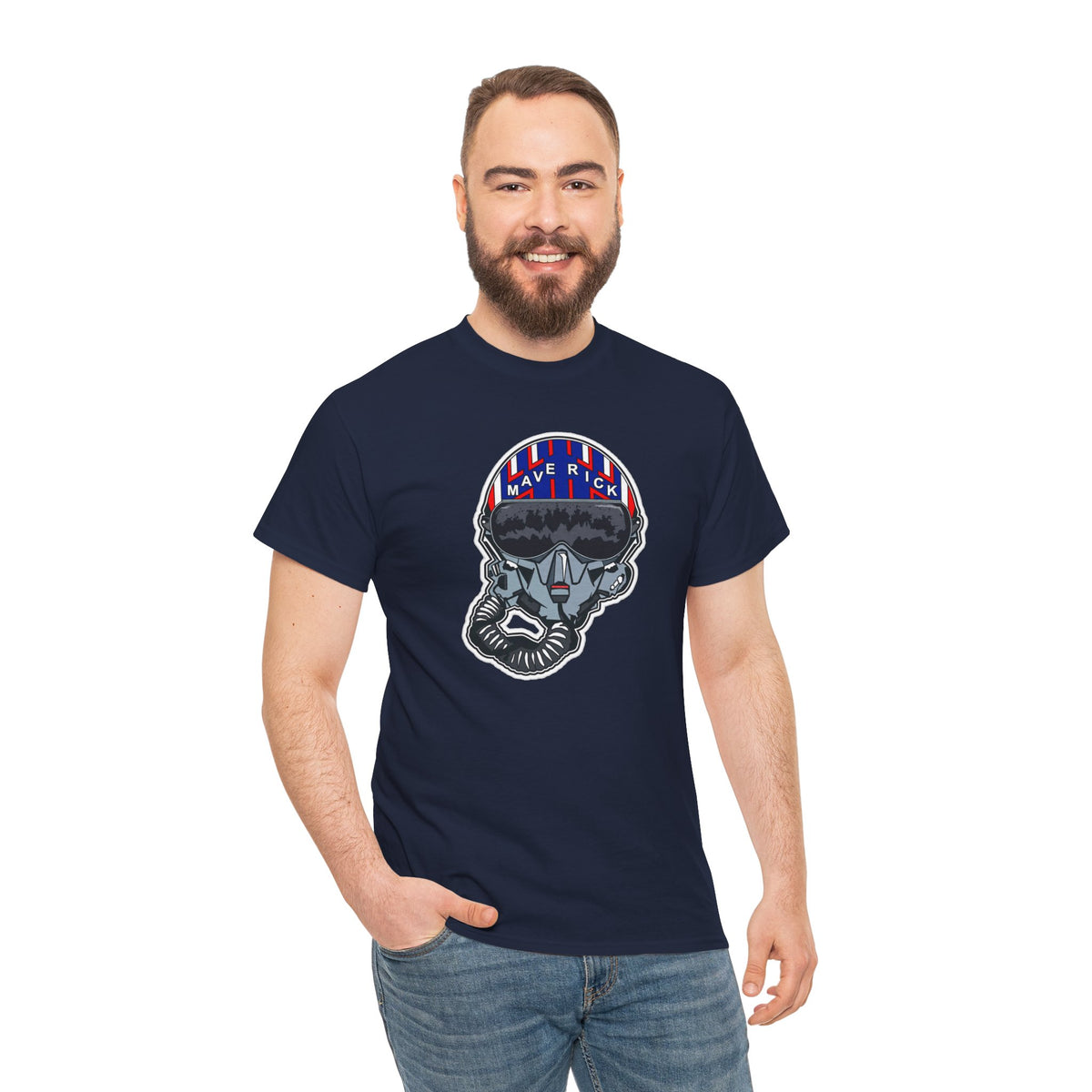 Skull Pilgrim Tee — Retro Striped 'Maverick' Helmet Graphic Shirt