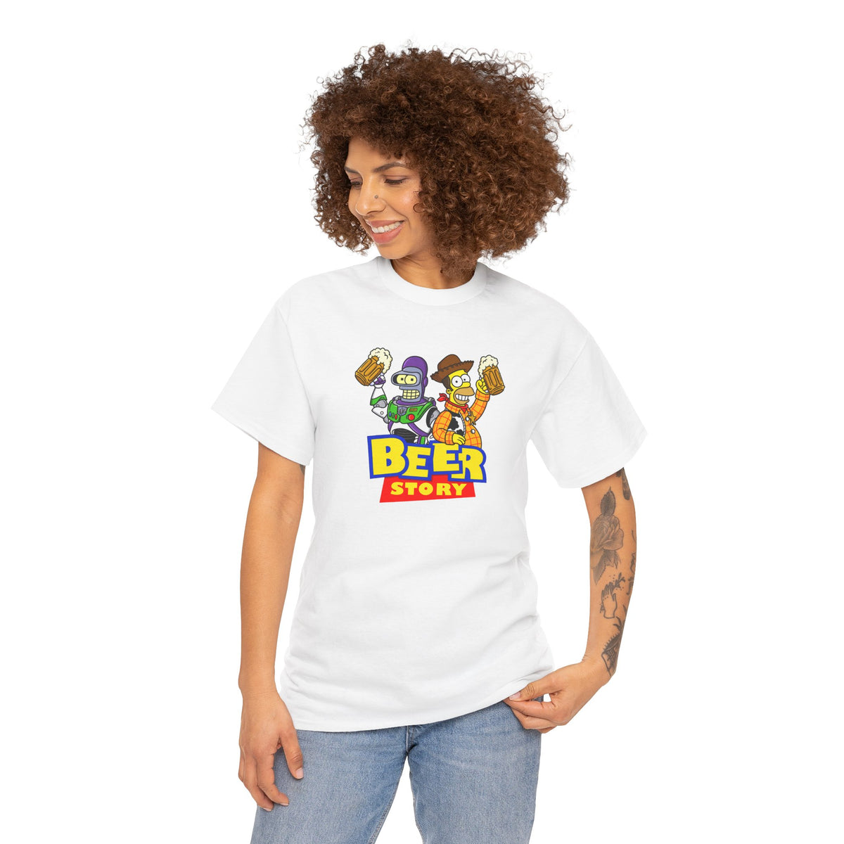Beer Story T-Shirt — Funny Cartoon Beer Buddies Graphic Tee