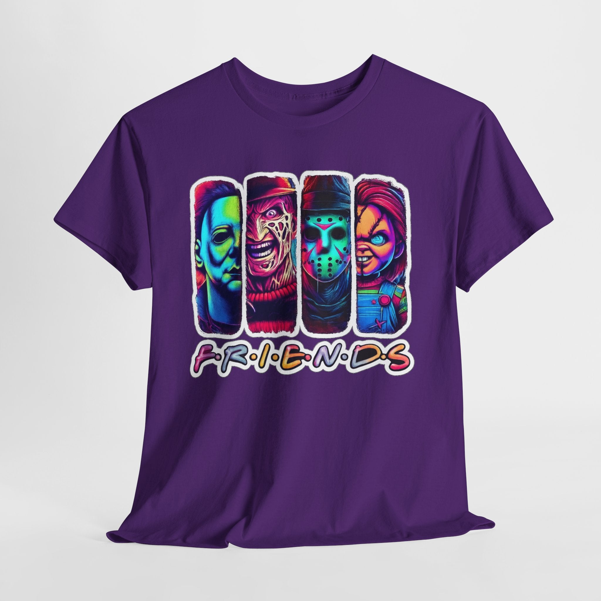 Halloween Horror Icons "Friends" T-Shirt — Neon Retro Slasher Tee