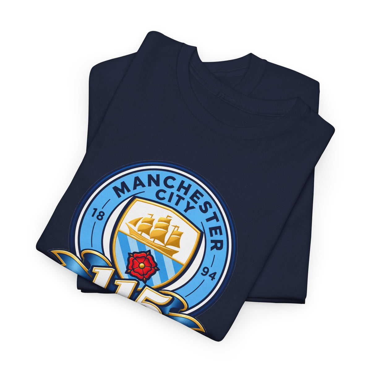 Manchester City 115th Crest Inspired Cotton T-Shirt