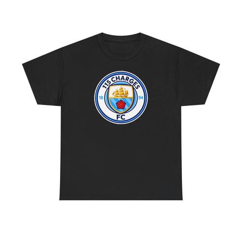 115 Charges FC Crest Cotton Tee — Vintage Blue Club Logo T-Shirt