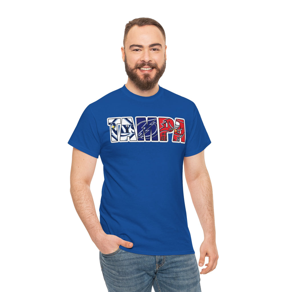 Tampa Block Letter Tee — Florida Flag Graphic T‑Shirt