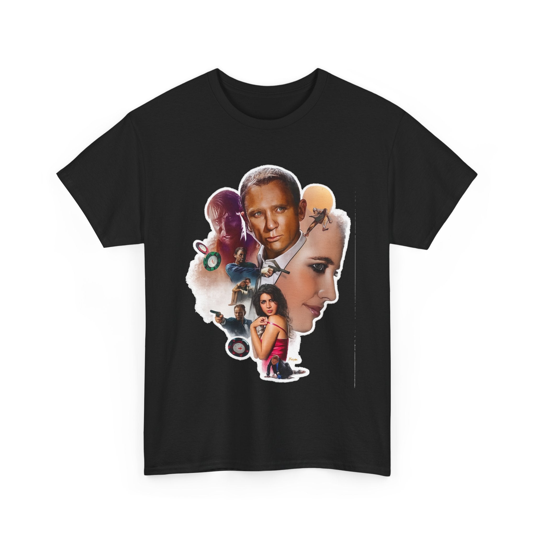 Jame Bond Movie Collage T‑Shirt — Vintage Film Noir Portrait Tee