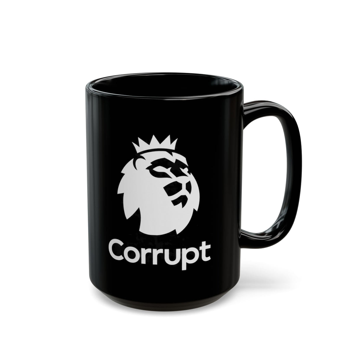 Premier League Corrupt Lion Logo Black Mug — 11oz/15oz Coffee Cup