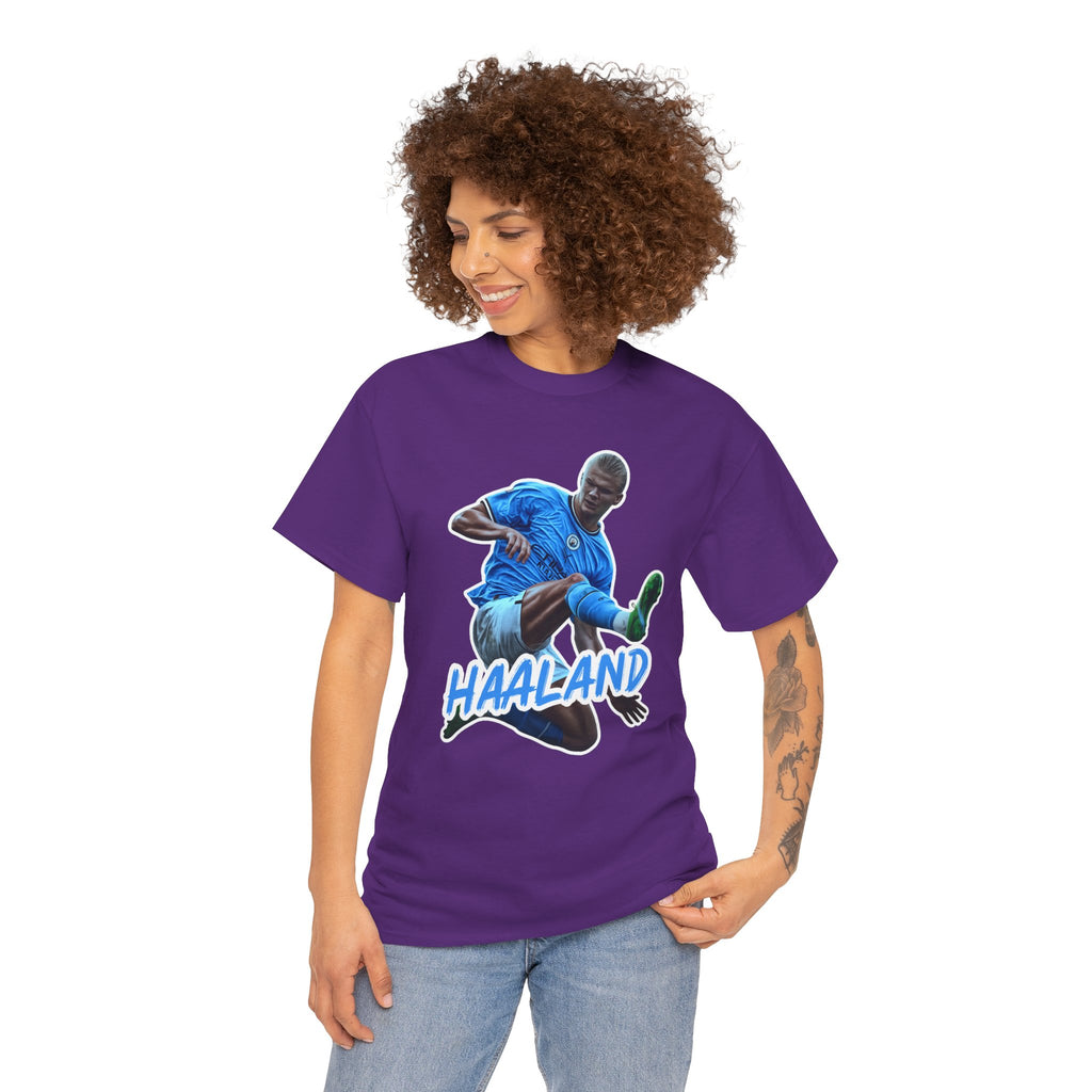 Erling Haaland Manchester City Soccer T‑Shirt – Dynamic Action Graphic Tee