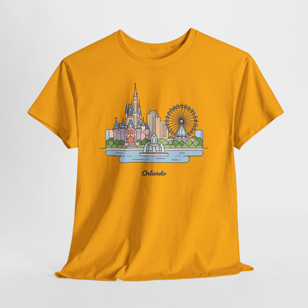 Orlando Skyline T-Shirt — Cute Cityscape Graphic Tee with 'Orlando' Text