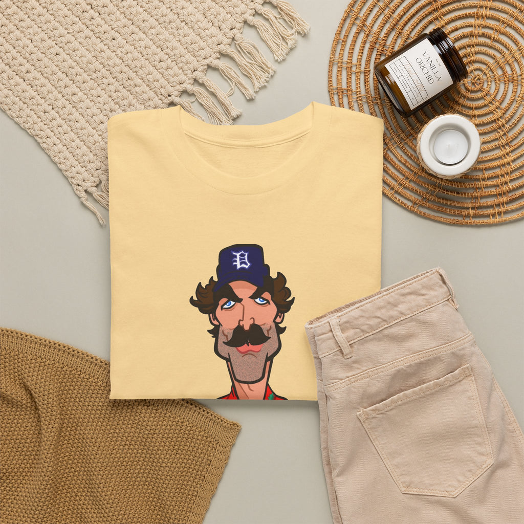 Magnum PI Retro Caricature T-Shirt — Retro Mustache Hat Portrait Tee
