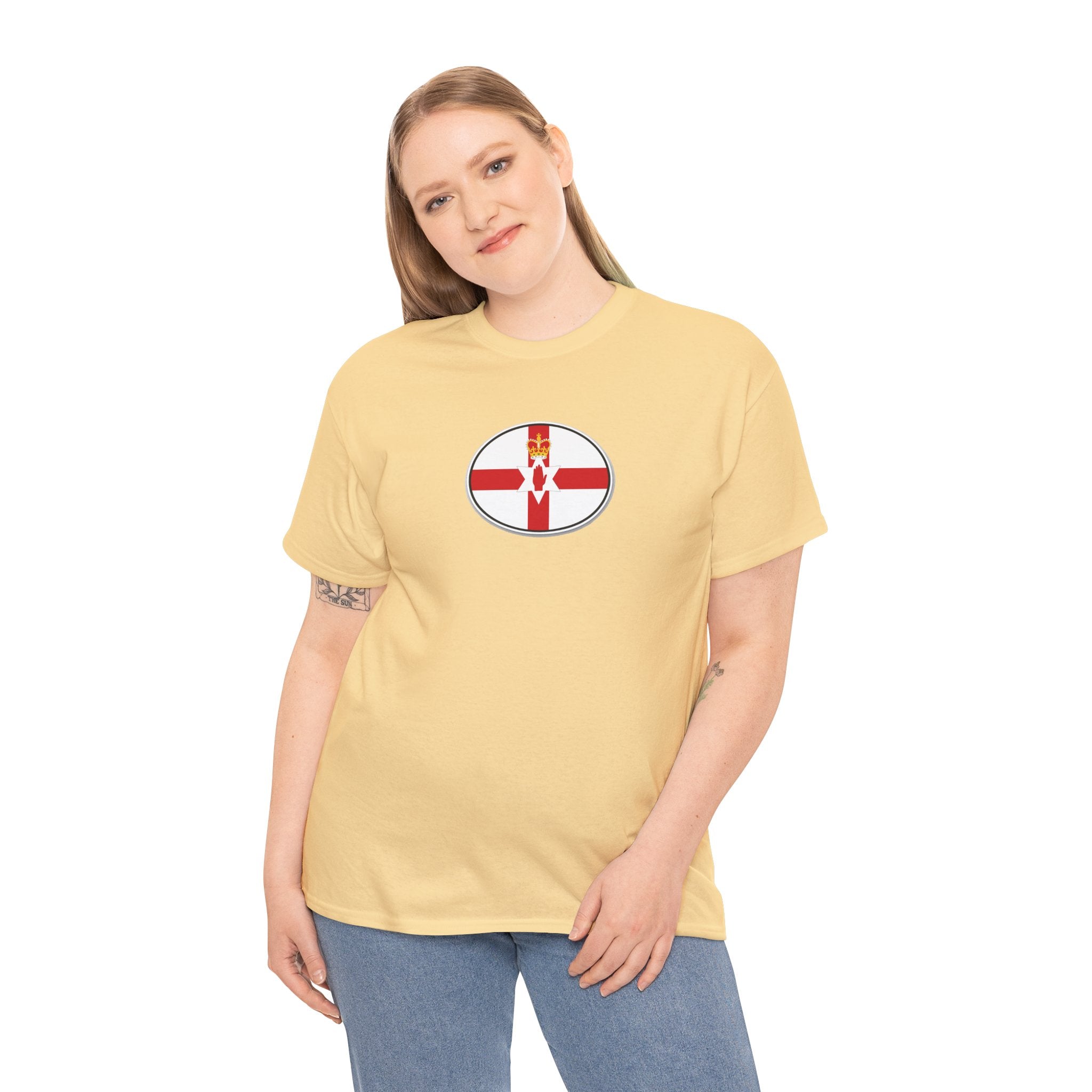 Northern Ireland Flag T‑Shirt — Small Oval Emblem Votton T-Shirt