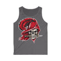 Skull Musketeer Tank Top — Red Feathered Pirate Skull Graphic