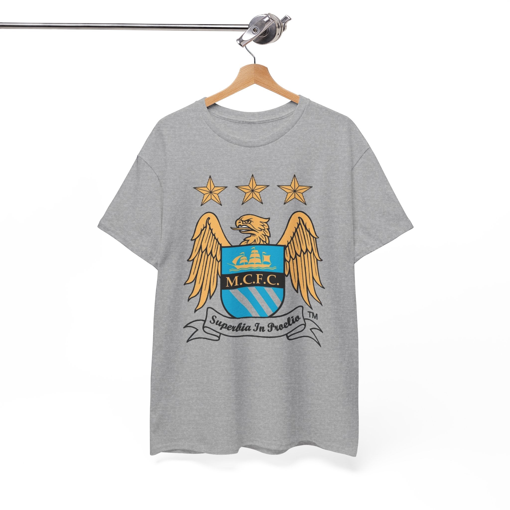 Manchester City Retro Club Crest T‑Shirt — MCFC Vintage Style Club Emblem Tee