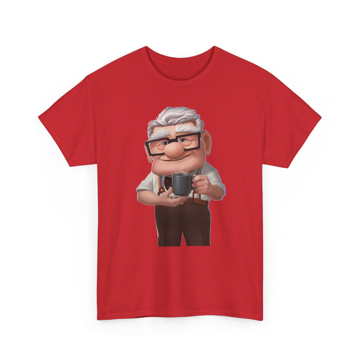 Disney Up Cartoon Grandpa Mug Graphic Tee - Cute Elderly Character T-Shirt
